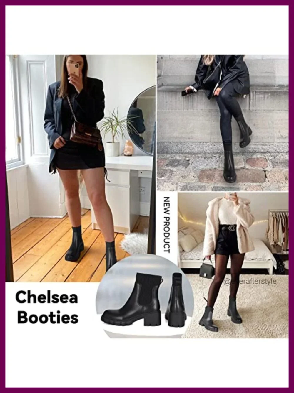 Slip On Platform Chelsea Boots Lug Sole Chunky Booties